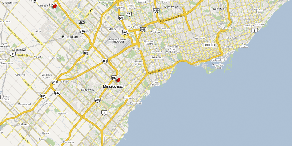 Map of the Greater Toronto Area GTA